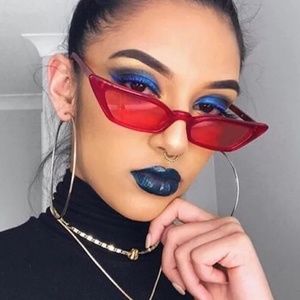 Red clear slim cateye sunglasses NEW trendy hot